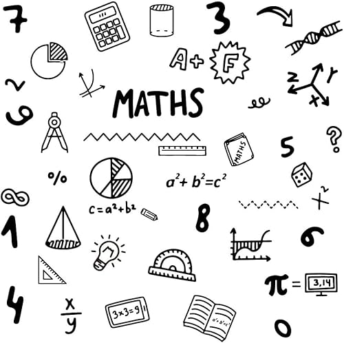 Miniatura 2 de SUPERDANT Calcomanías de pared con símbolos matemáticos negros, calcomanías de pared para enseñanza, corona extraíble, mural de vinilo para