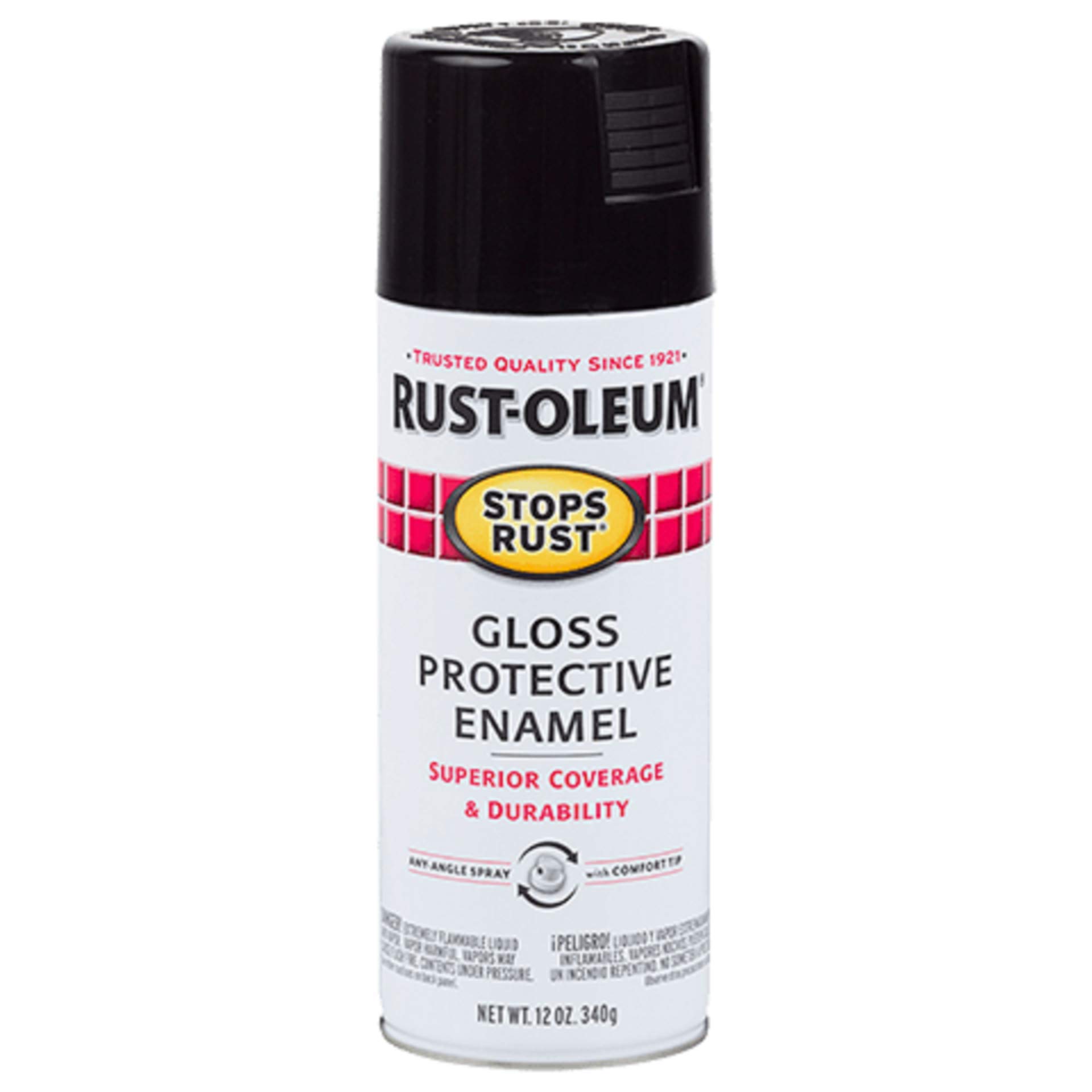 Rust-Oleum Stops Rust Protective Enamel - 7779830-12 oz, Gloss Black