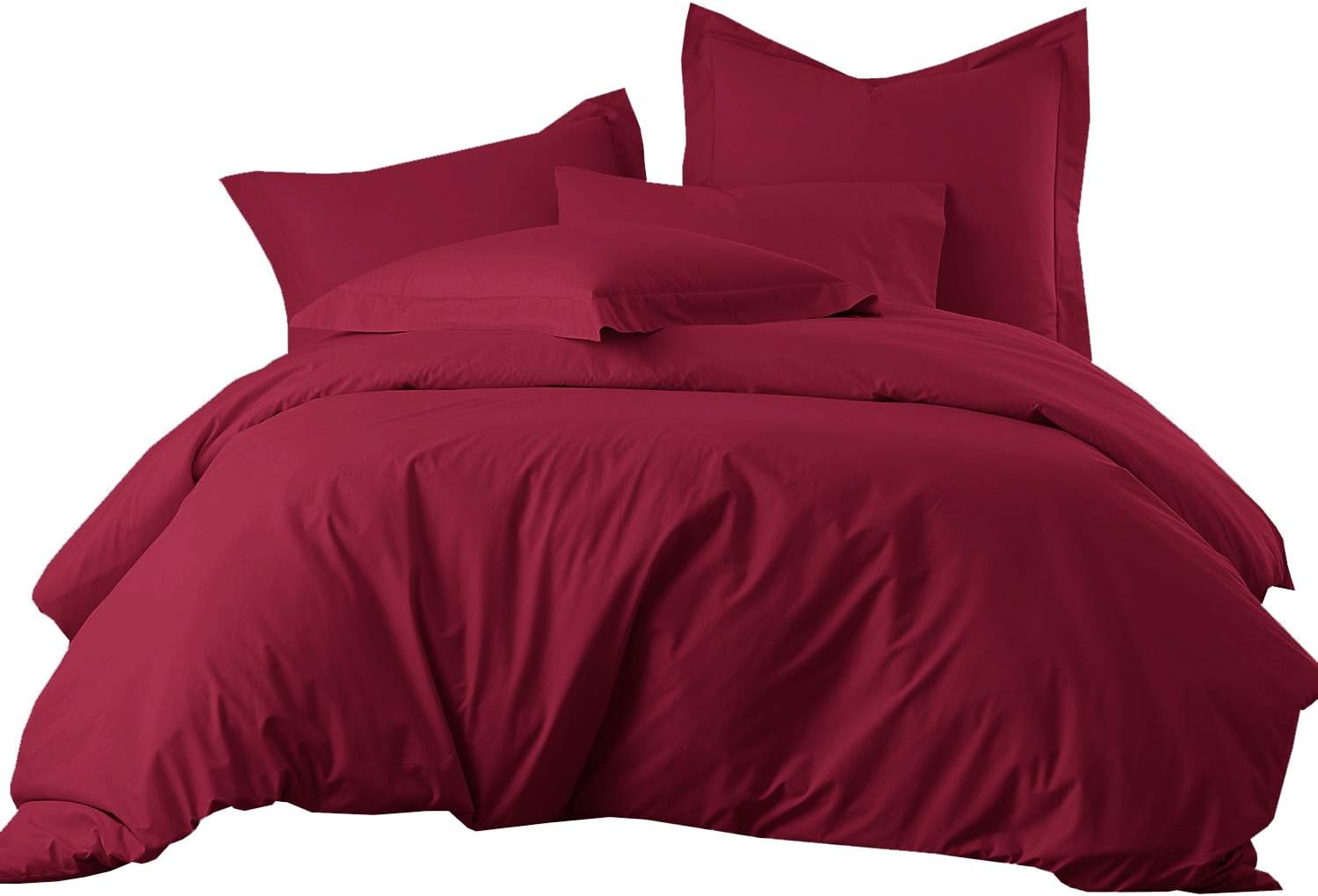 sheetsnthings Solid 300-Thread-Count, 100-Percent Cotton 7PC King Bedding Set-Duvet Cover and Shams with Bed Sheets, Sage