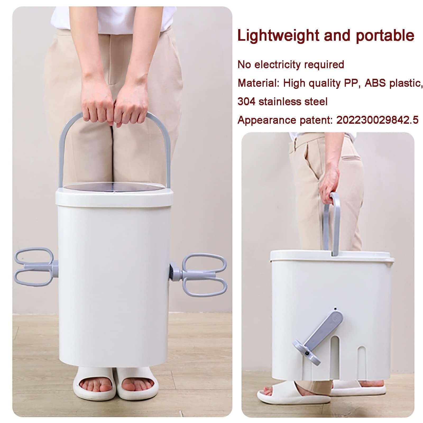 Lavatrice Portatile, Capacità 3,5 kg, Carico Dall’alto, Manovella Manuale, Acciaio Inox, Efficiente Dal Punto Di Vista Energetico, Per Uso Domestico, Con Stendibiancheria In Acciaio Inox