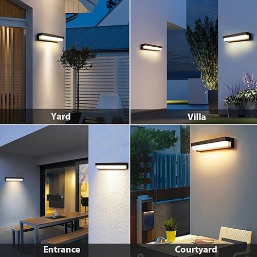 Miniatura 7 de HAOYISHU Luces solares para exteriores, impermeables, con sensor de movimiento, lámpara de pared con 3 modos de iluminación, luces solares de porche