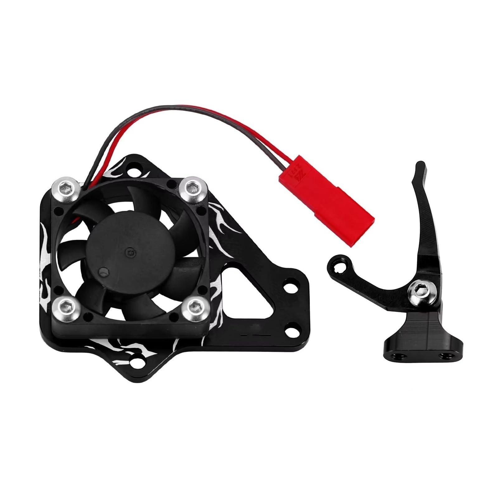 Accesorios Coches RC Compatible con TRX4 ESC Interruptor De Encendido Y Gatillo De Arranque Fácil con Ventilador De Refrigeración 1/10 RC Crawler Accesorios De Piezas De Actualización(Black)