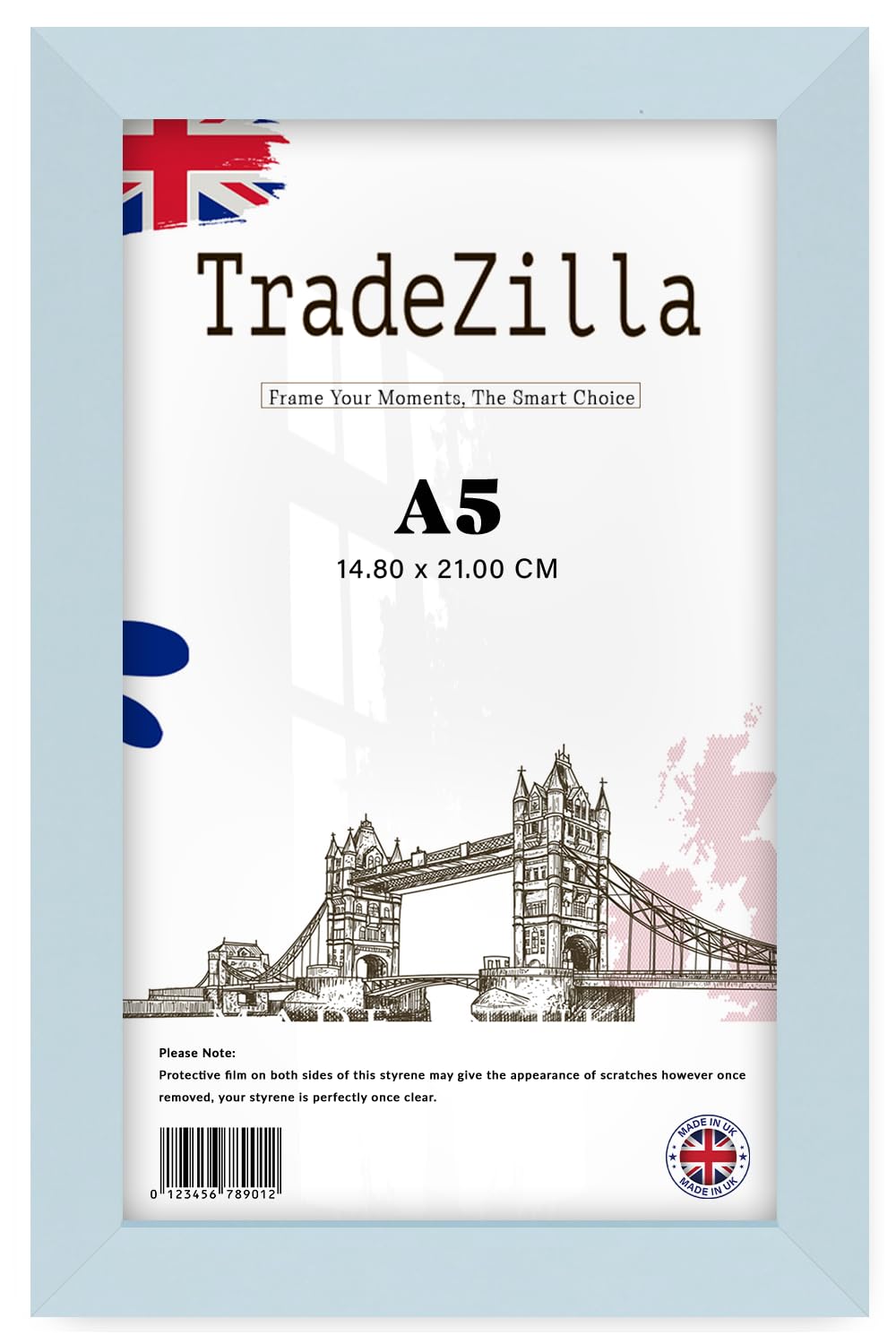 TradeZilla | MDF Wall Gallery Frame A5 (14.80 x 21.00 CM) Picture Frame for Art, Photography & Room Interior Décor, 148 x 210 mm Durable MDF with Classic Wood Finish [ Light Grey ]