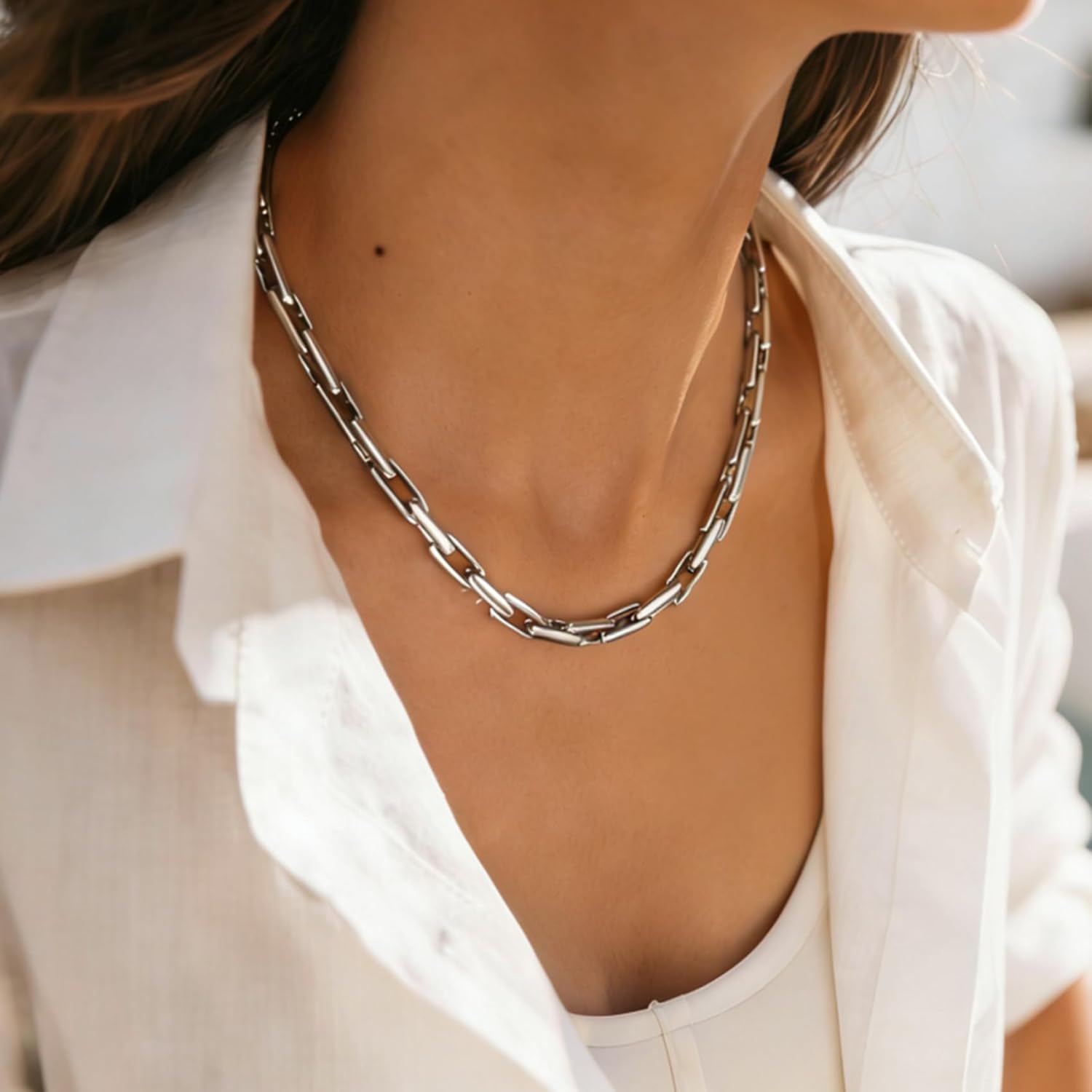 Necklaces for Women 14K Gold Plated Trendy Chunky Chain Choker Jewelry - Image 3