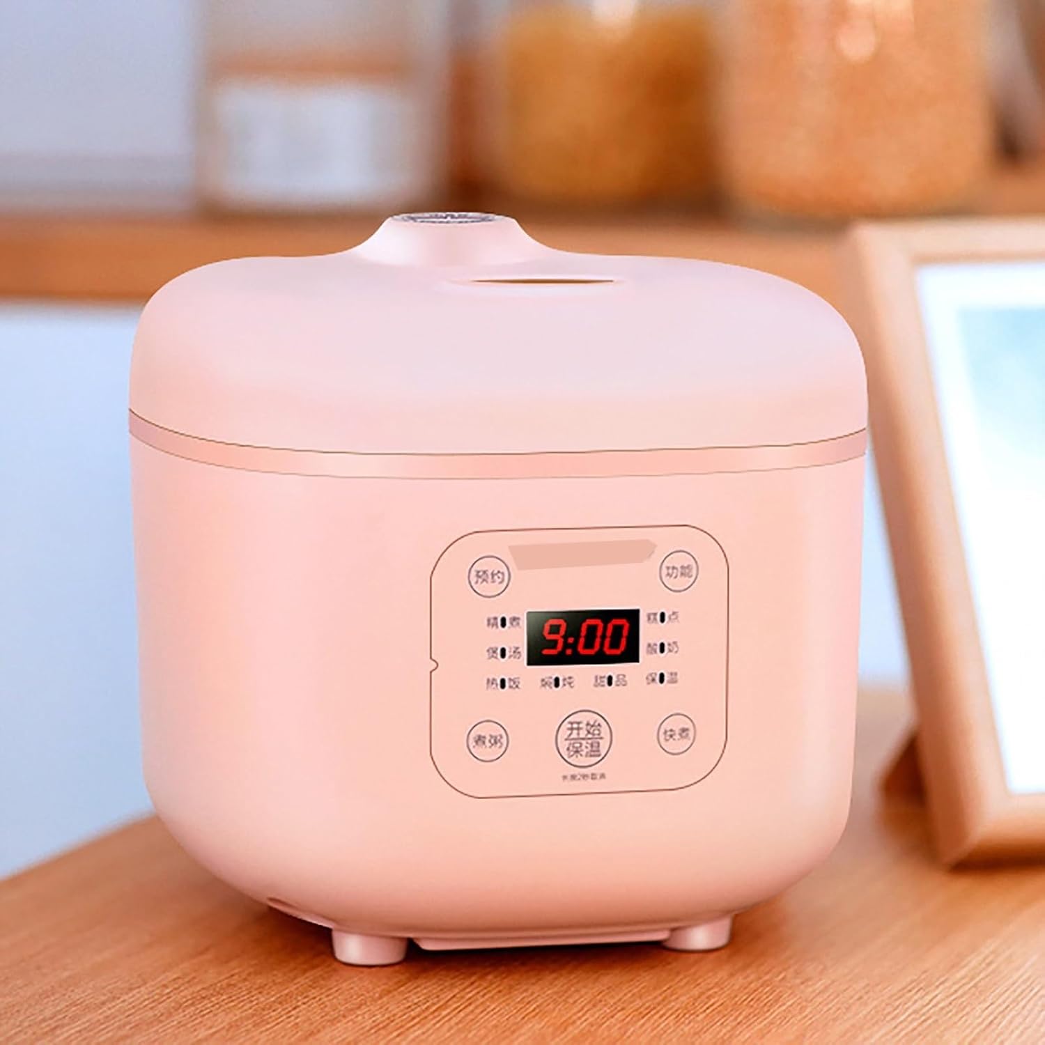Rice Cooker (2L) Multifunctional Household Dormitory Mini Rice Cooker, 24 Hours Reservation, for 1-3 People 220-240V US/EU