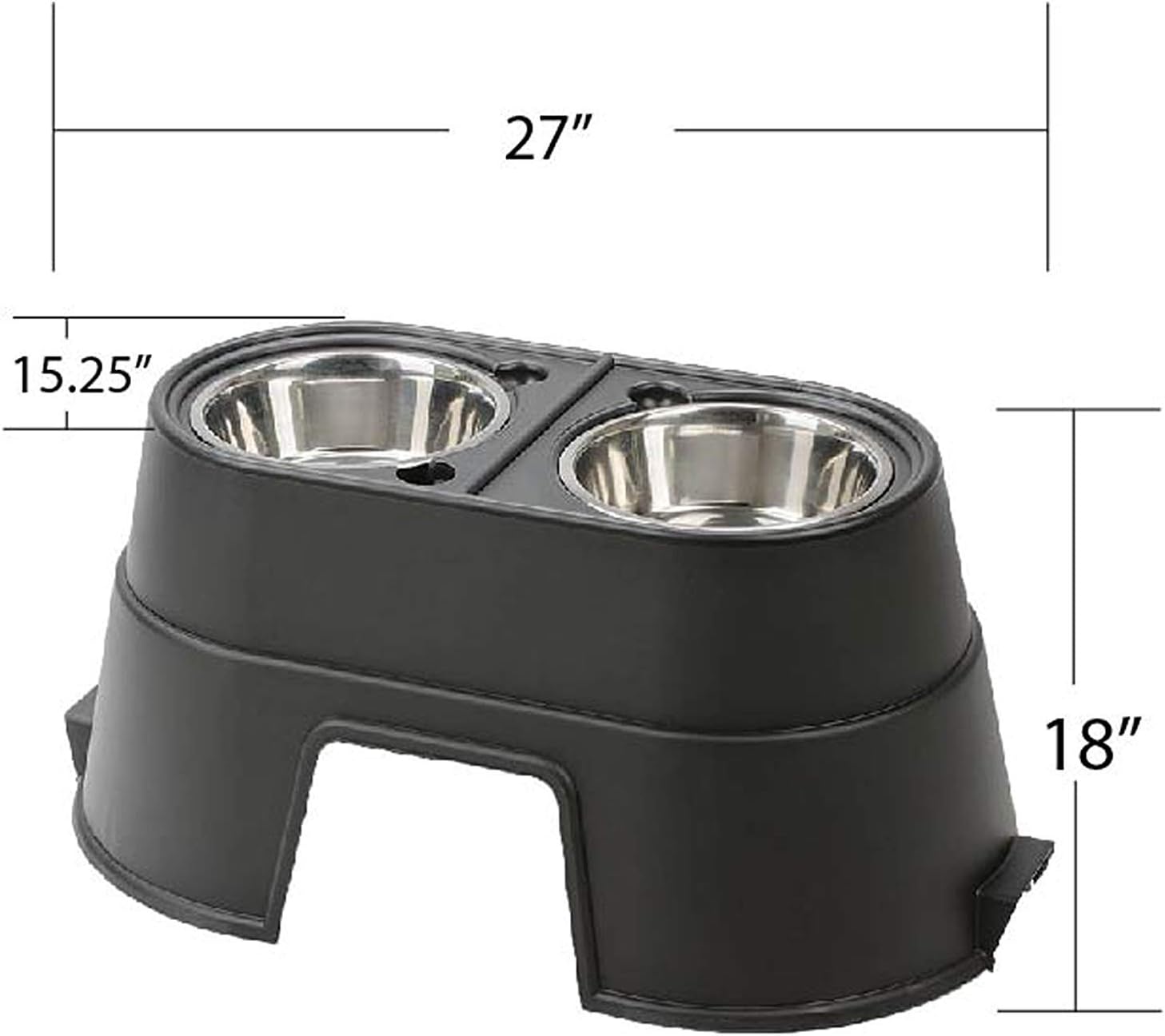 OurPet's Comfort Diner Elevated Dog Food Dish, Black, 12in image 5