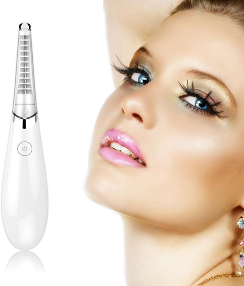 Electric Eyelash Curler Heated Rechargeable 180, Long Lasting USB Double Temperature Adjusting Portable Travel Eyelash Curler for All Eyes