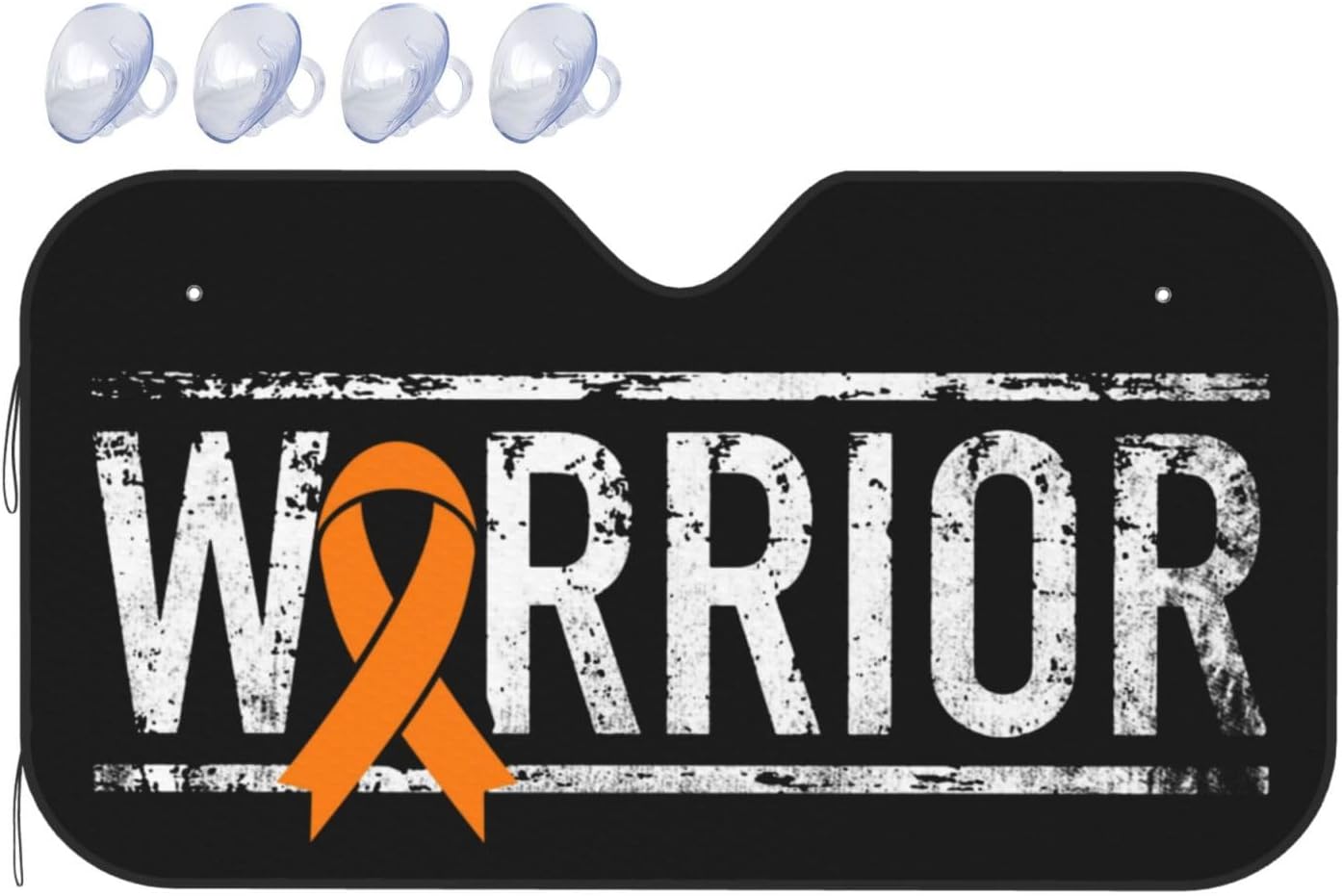 Kidney Cancer Warrior Aweareness Ribbon Foldable Car Windshield Sunshade Blocks Heat and Sun Glare Uv Rays