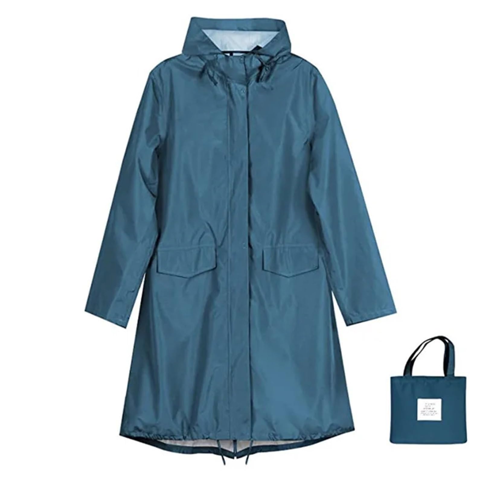 Chubasqueros Impermeable Abrigos de lluvia for mujeres y hombres, abrigo largo impermeable, poncho ligero, chaqueta larga secado rápido con capucha