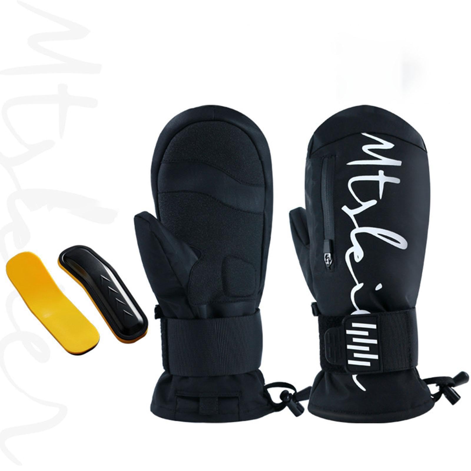 Qianly Guantes de Esquí con Protector de Muñeca y Aislamiento Térmico Antideslizantes con Absorción de Impactos y Forro de Felpa Cómodos Adecuados