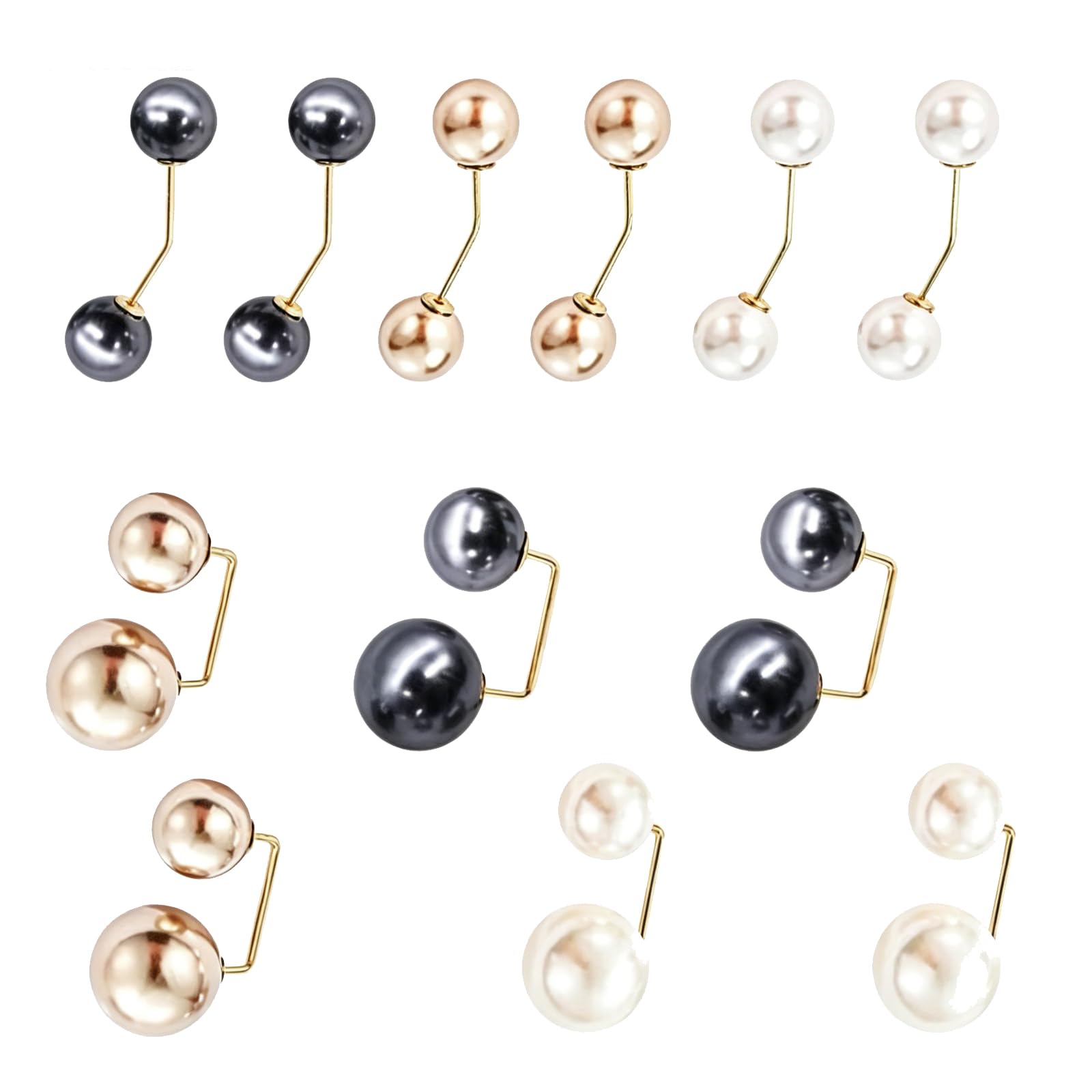 No-Snag Anti Exposure Safety Pins for Clothes 12Pcs Pearl Brooch Pins Fabric-Safe Modesty Pin Set Elegant Decorative Cardigan Clips Scarf Shawl Brooches for Ladies Sweaters Blouses