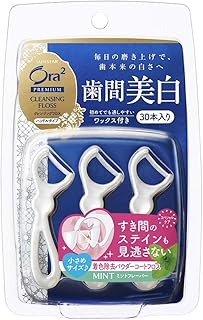 Ora2(オーラツー) プレミアム クレンジングフロス ハンドルタイプ デンタルフロス [ワックスあり ミントフレーバー] 歯間美白 30本入り 単品