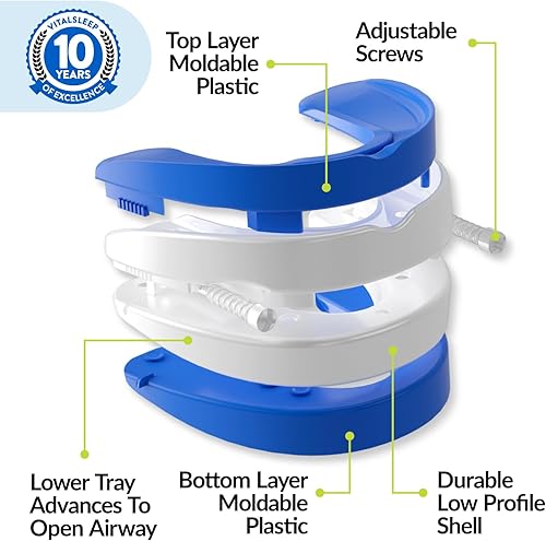 Miniatura 8 de VitalSleep - Protector bucal antironquidos para hombre, dispositivo ajustable para ronquidos, dispositivo antironquidos personalizado con máscara de