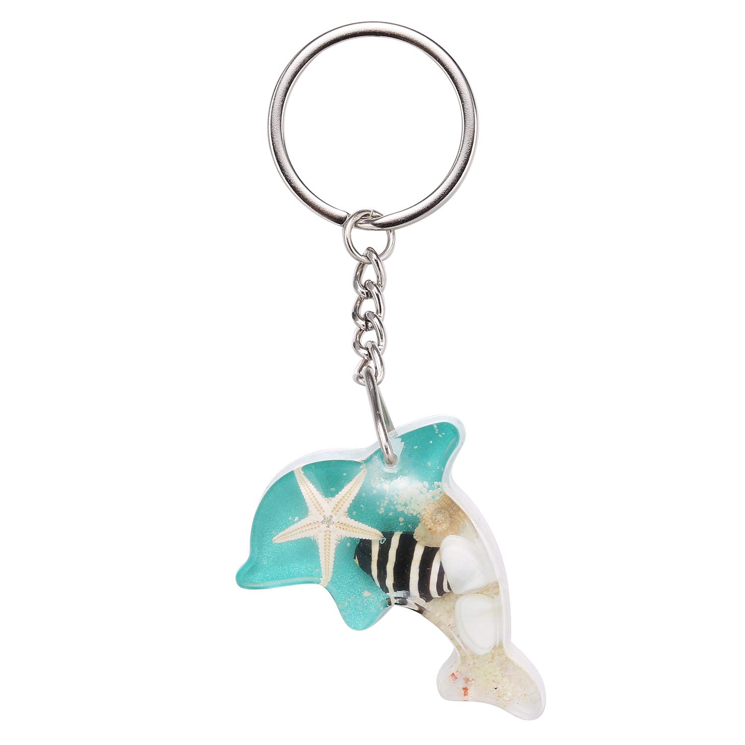 FM FM42 Multicolor Glow in the Dark Seashell Starfish Dolphin Turtle Keychain