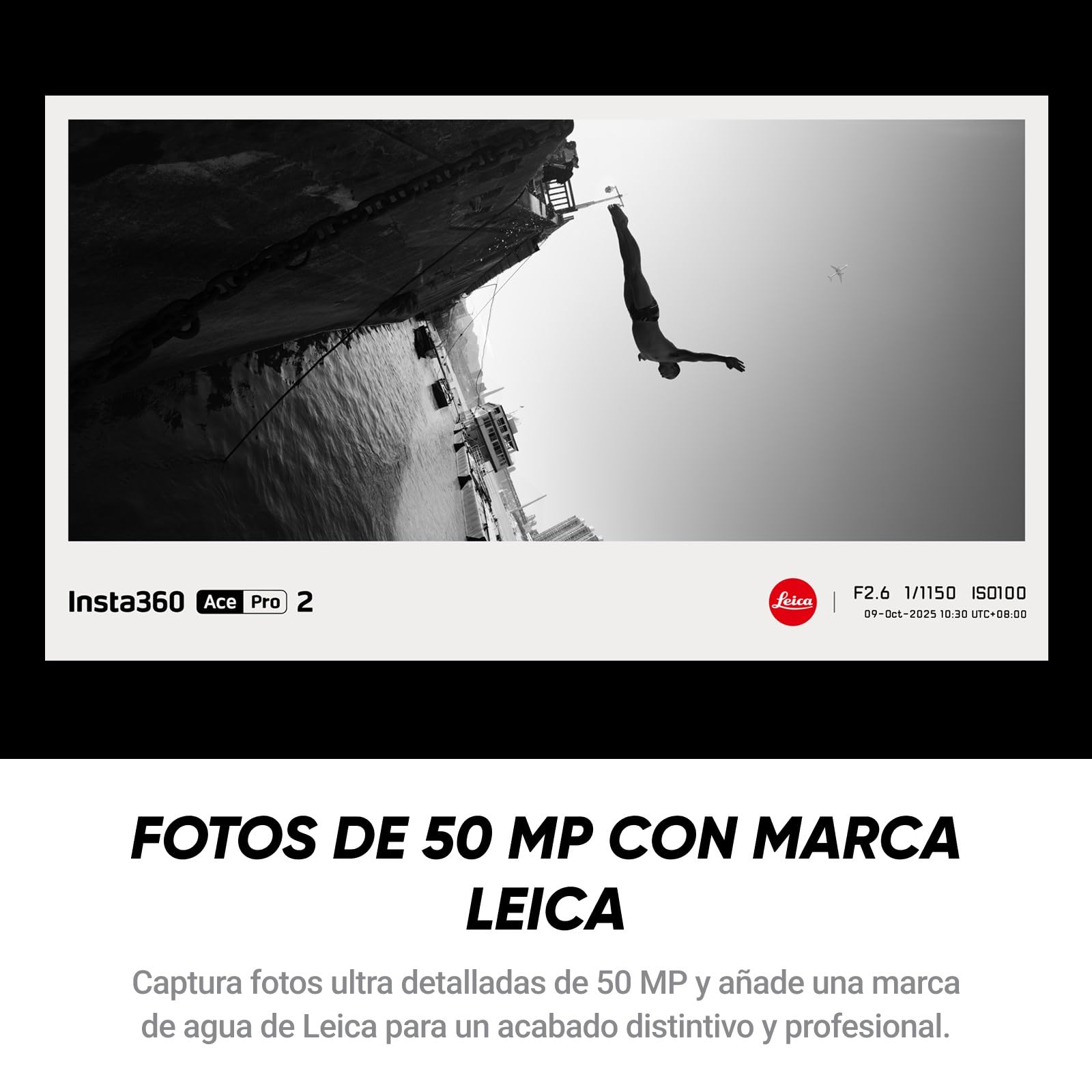 Insta360 Ace Pro 2 Paquete de impresión rápida–Cámara 8K rimpermeable 1/1.3", desarrollada Junto a Leica, con Doble Chip IA, Gran Rendimiento, empuñadura Xplorer Pro e Impresora portátil