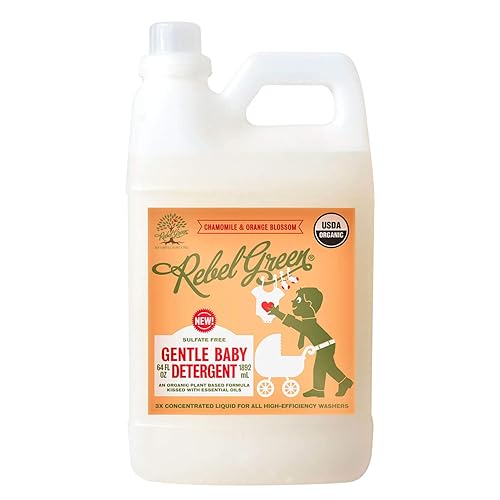 Rebel Green Detergente natural para ropa de bebé, jabón líquido orgánico e hipoalergénico certificado para bebés y bebés con piel sensible - 64