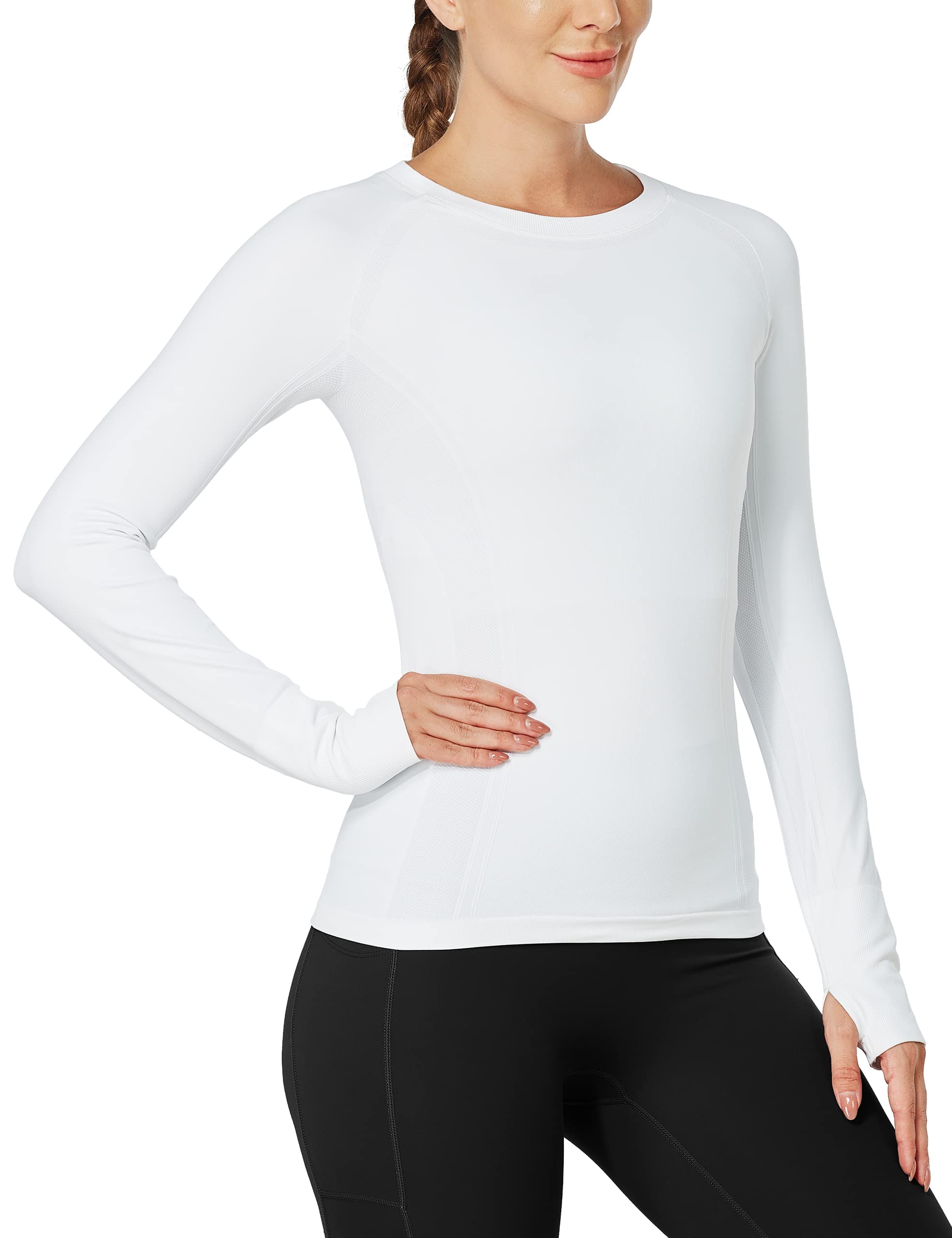 MathCat Workout Shirts for Women Long Sleeve