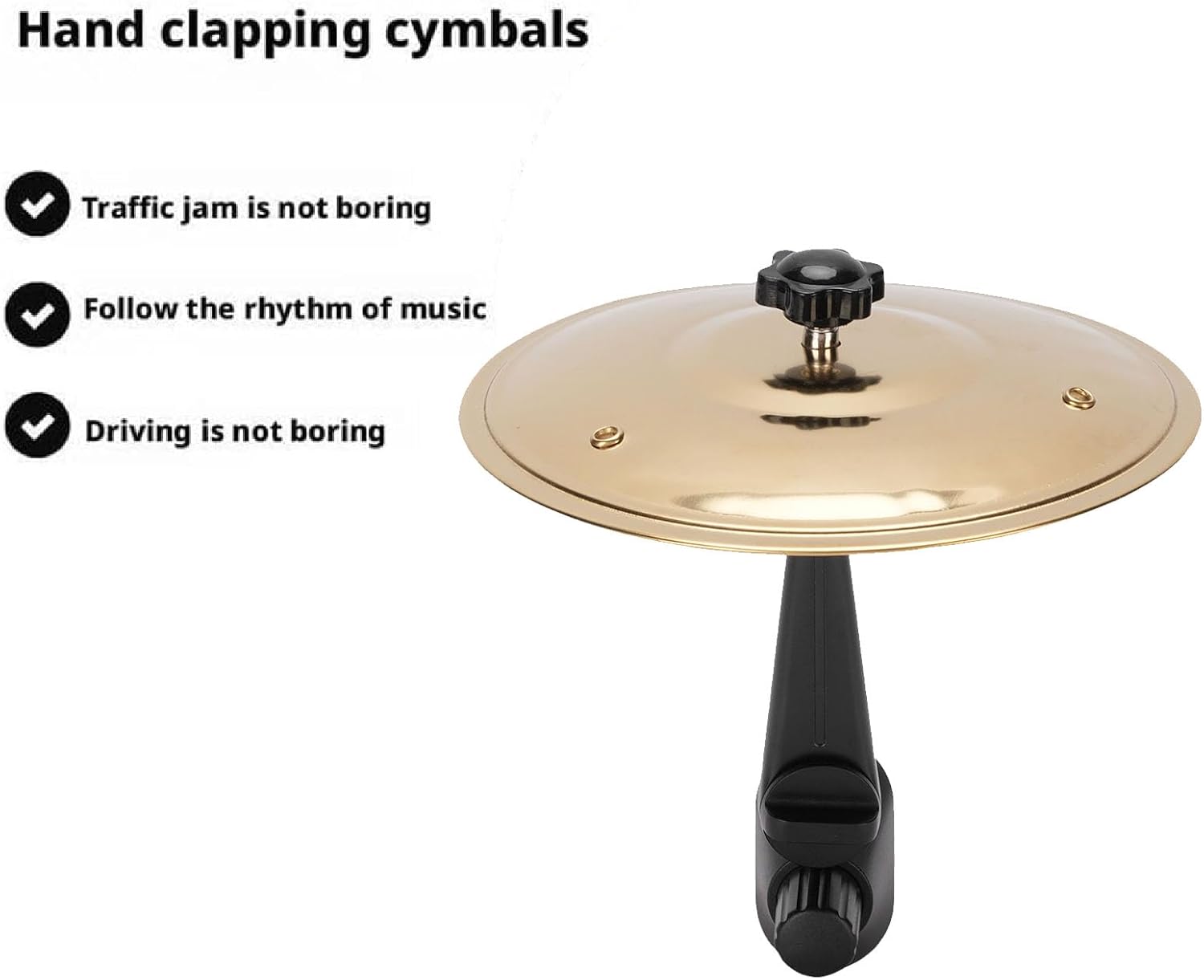 Car Crash Cymbal Mini Drum Mocne Brzmienie ze Stopu do Rozrywki w Samochodzie Odpowiednie dla Perkusistów i Miłośników Muzyki 2 Stojaki (Złoto)