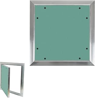 TEOV Revisionstüre 400x400 mm Aluminium-Rahmen Verdeckte Revisionsklappe 10 mm Einlage Imprägnierte Gipskartonplatte Verdeckte Gipskarton (40X40cm)