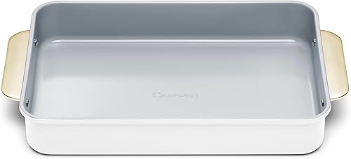 Caraway Sartén rectangular de cerámica antiadherente de 9 x 13 pulgadas, revestimiento de cerámica naturalmente resbaladizo, no tóxico, libre de