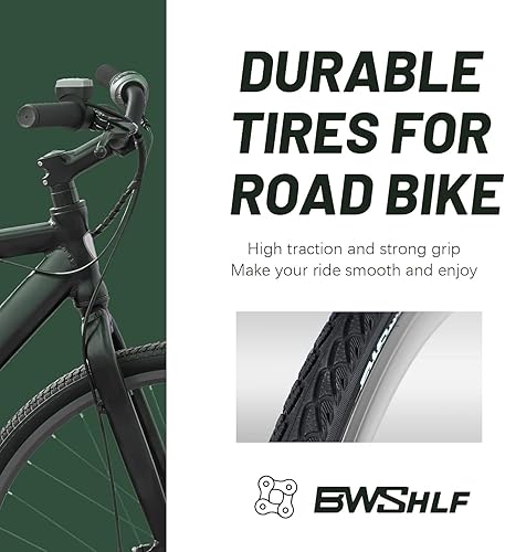 Miniatura 4 de BWSHLF 700x23c25c28c35c Road Bike Tire, Folding Bead Replacement Cycling Bicycle Tires Black Durable 2 Pack