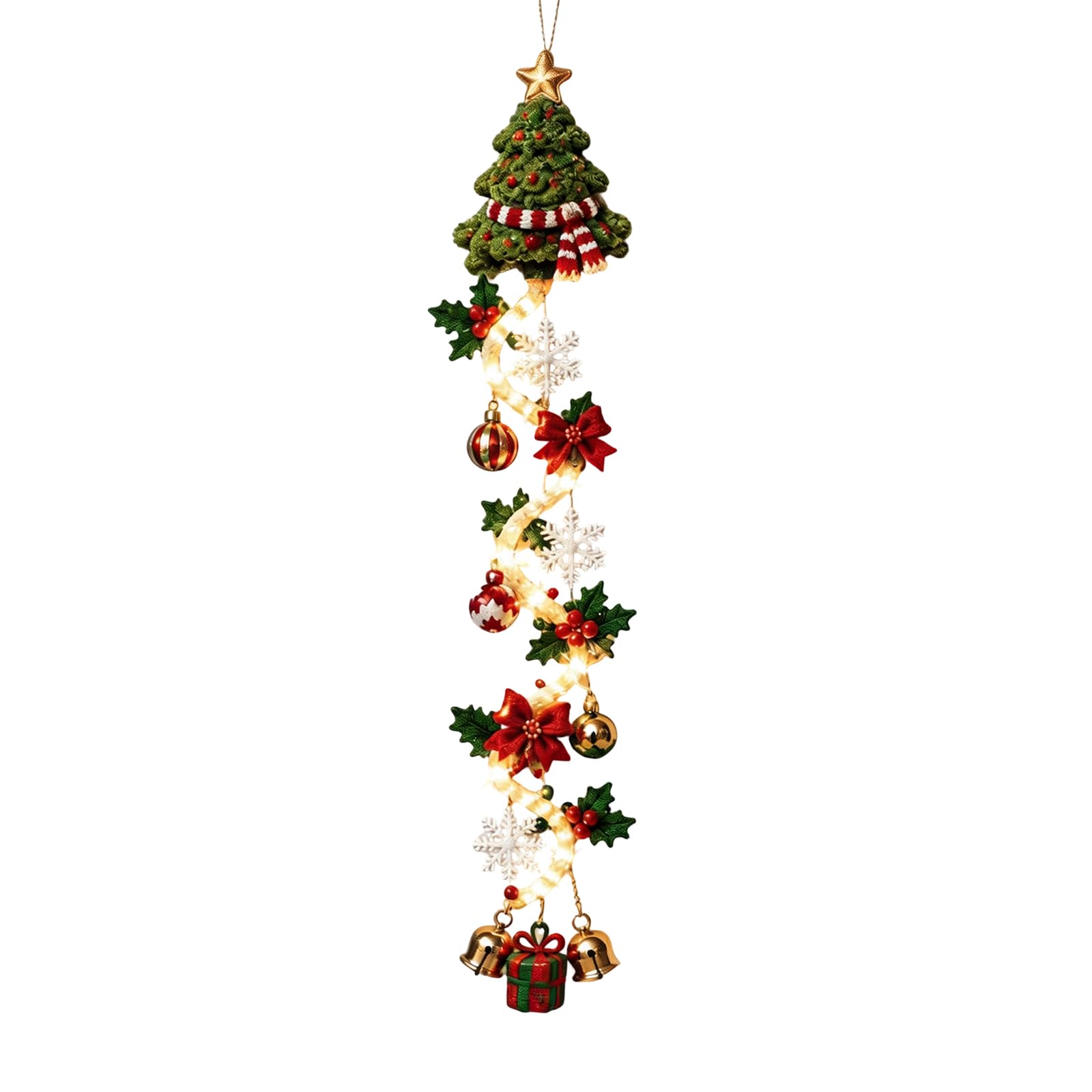 Christmas Tree Decorations LED Strip Hanging Ornaments，E