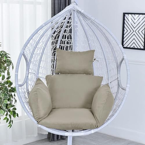 Miniatura 7 de Srutirbo Cojín para silla de huevo, cojín colgante para exteriores, impermeable, para colgar en el exterior, cojín para silla de huevo, cojín de