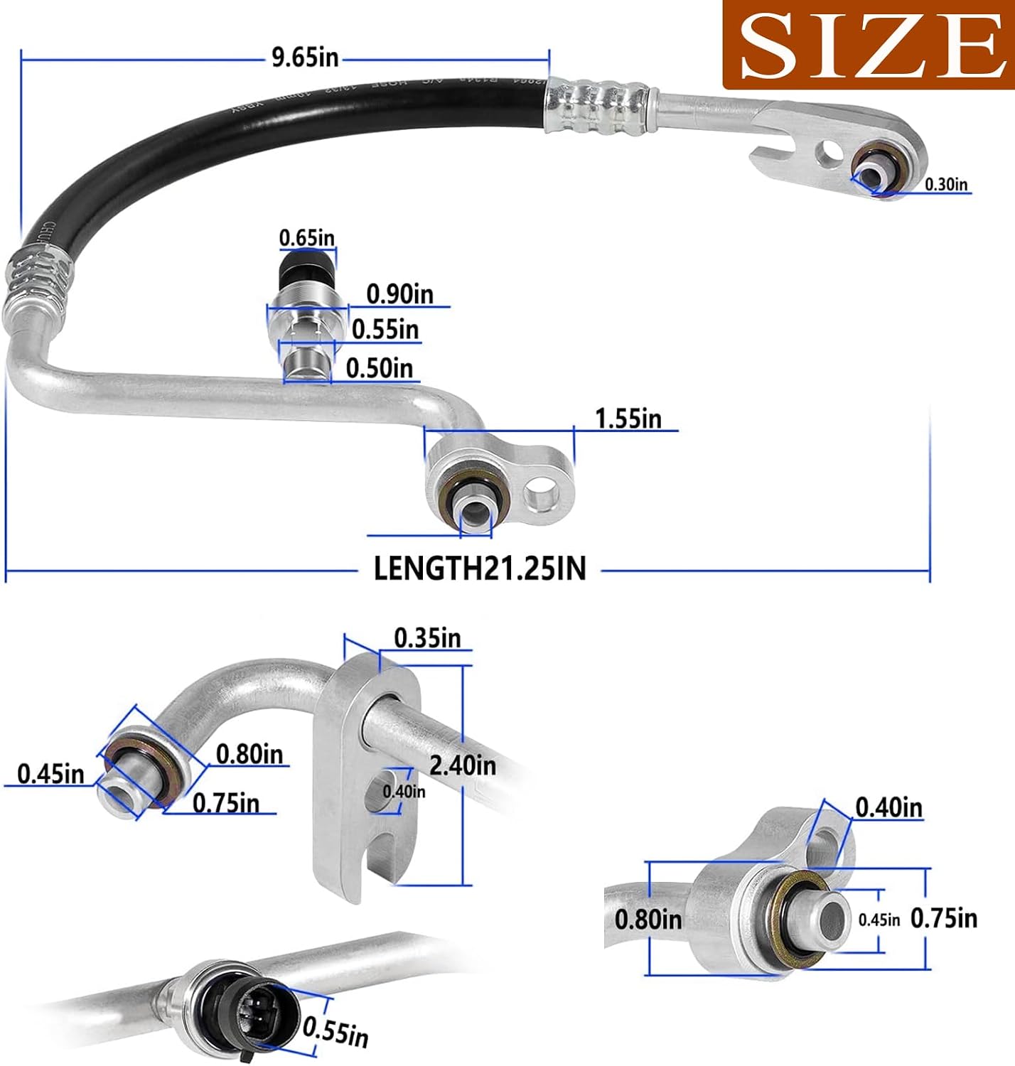 Replacement For 15-34440 Air Conditioning Compressor and Condenser Hose Assembly Fit for Chevy Traverse 2009-2012, for Buick Enclave 2008-2012, for Saturn Outlook 2007-2010
