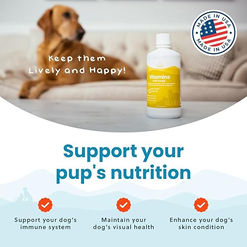 Miniatura 5 de Vitaminas y suplementos 100 % naturales para perros  Multivitamina líquida para perros  Vitaminas para perros mayores  Multivitaminas para perros 8X