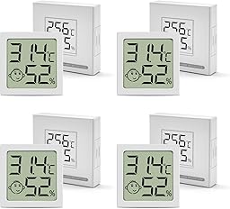 Indoor Digital Hygrometer, Mini Ambient Thermometer with Temperature and Humidity Monitor, Comfort Indicator, for Home, Office, Bedroom and Kitchen