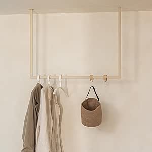 Metallbude RUBI Cashew Clothes Rail Square Coat Rack with Ceiling ...