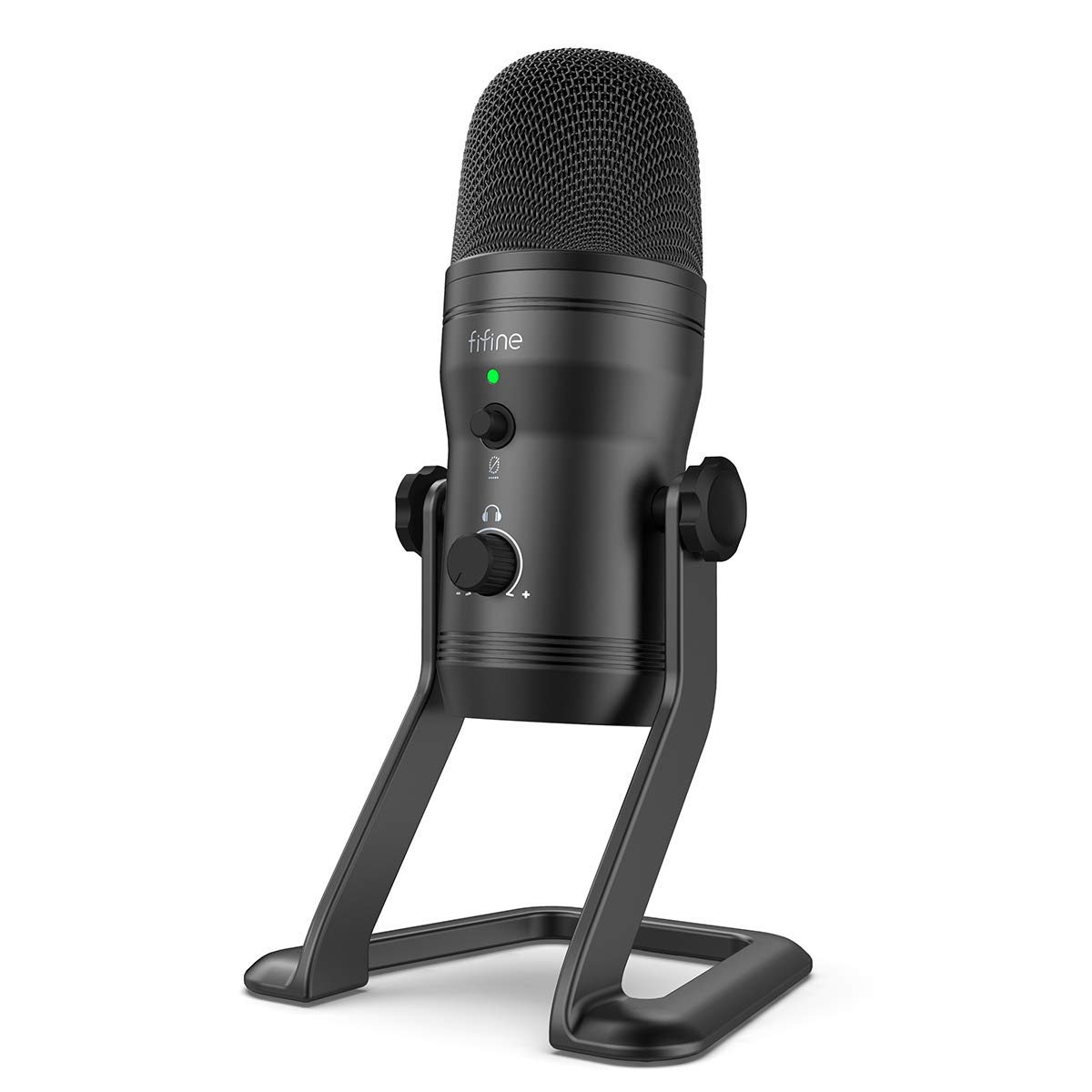 FIFINE USB ASMR Microphone for Podcasting, Vocal Recording,Gaming,Live Streaming,Condenser Microphone with Four Pickup Patterns,Studio Mic with Monitor Headphone Jack,Mute Button-K69000