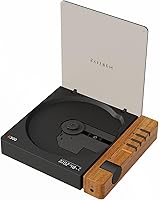 Syitren R300 Retro Portable Bluetooth CD Player for Home - Rechargeable Battery, SPDIF Out, Vintage Brown Desktop, No Speakers