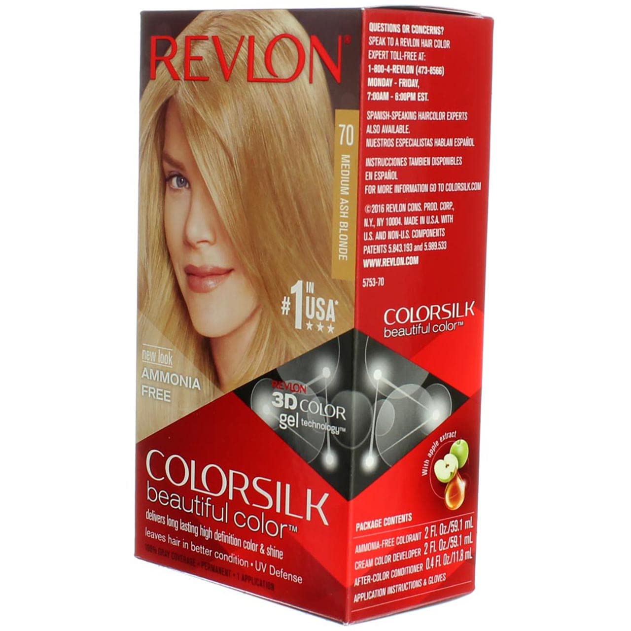 Revlon ColorSilk Hair Color 70 Medium Ash Blonde 1 Each (Pack of 11)