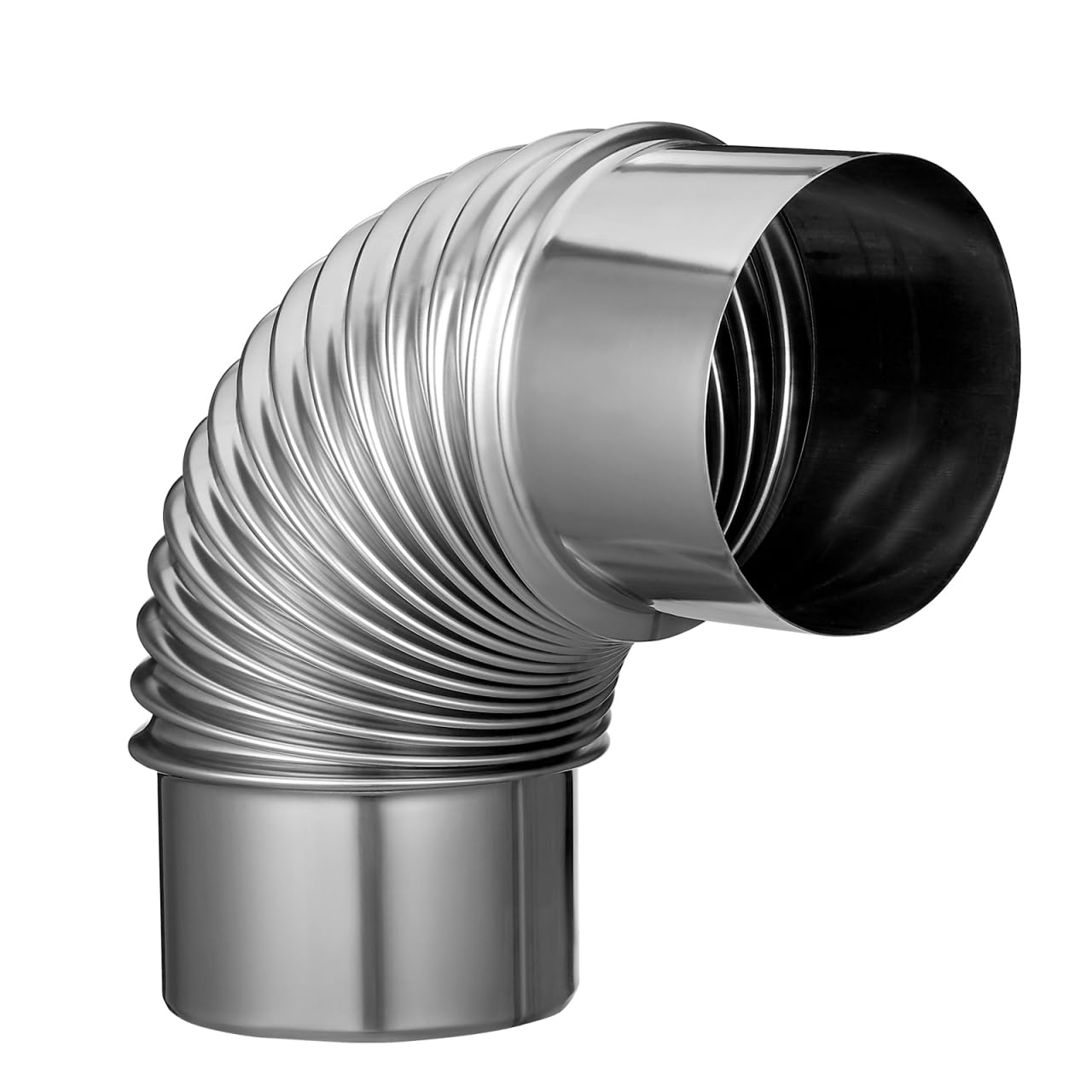 Poêle coudée de cheminée 90 degrés en inox ondulé durable 6 pouces pour évacuation premium