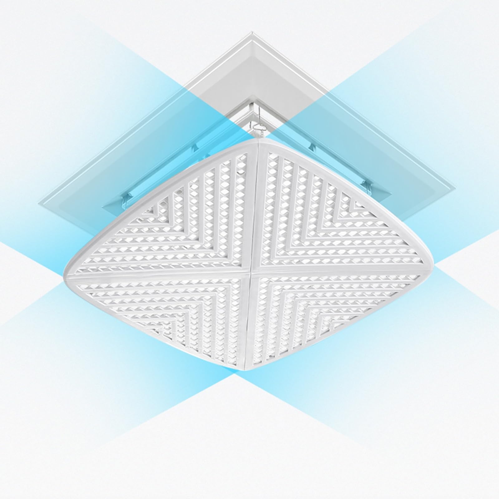 YGER JZGB Ceiling Air Vent Deflector, Diverter with Filter Cotton, Stainless Steel Chain, Thickened ABS Material, for Ceiling Vents(45x45cm/18x18in)