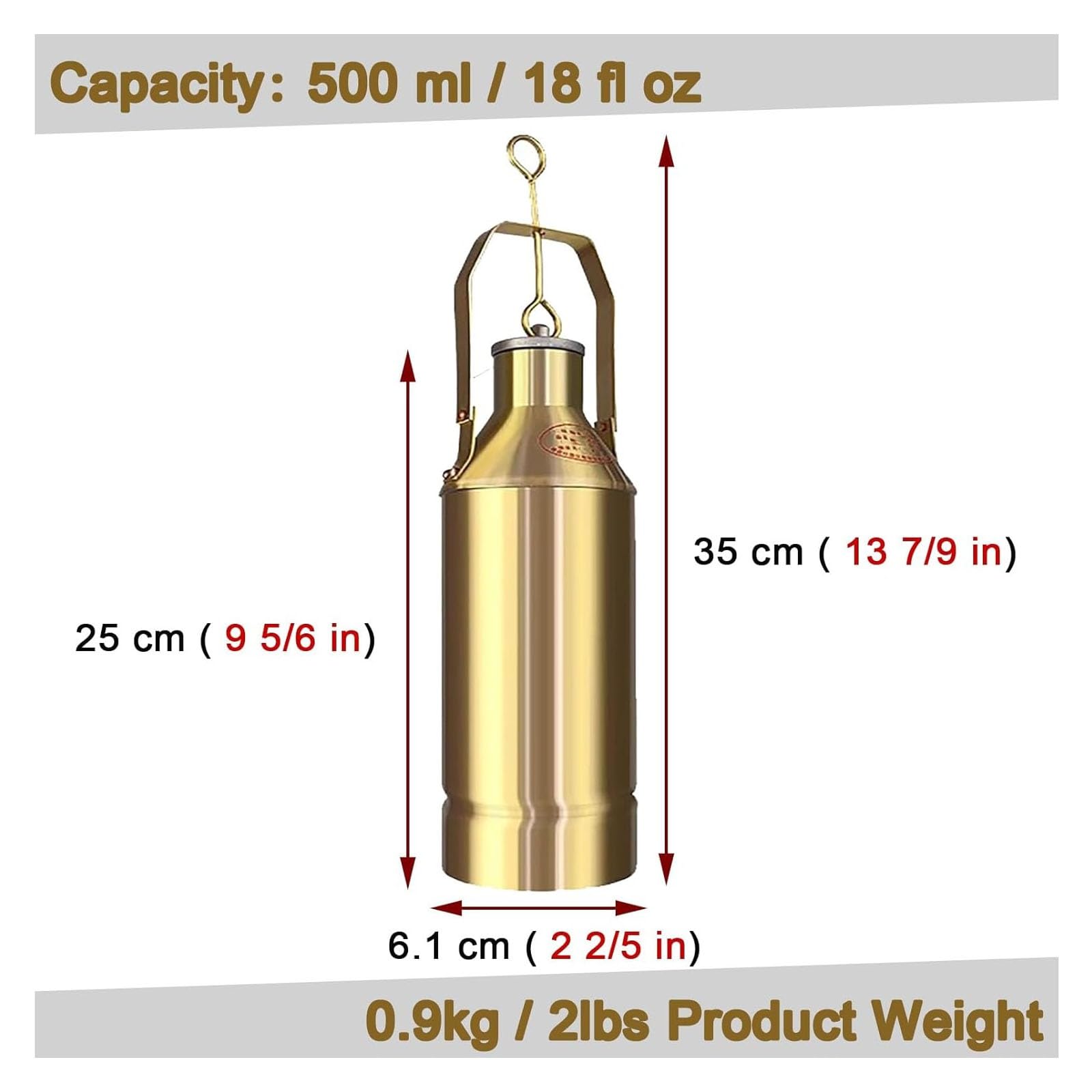 Contenitore per campionamento di Olio Industriale - Raccoglitore di Acqua liquida da 500 ml, Dispositivo di campionamento Resistente per Uso in Laboratorio e sul Campo, Ideale per analisi AC