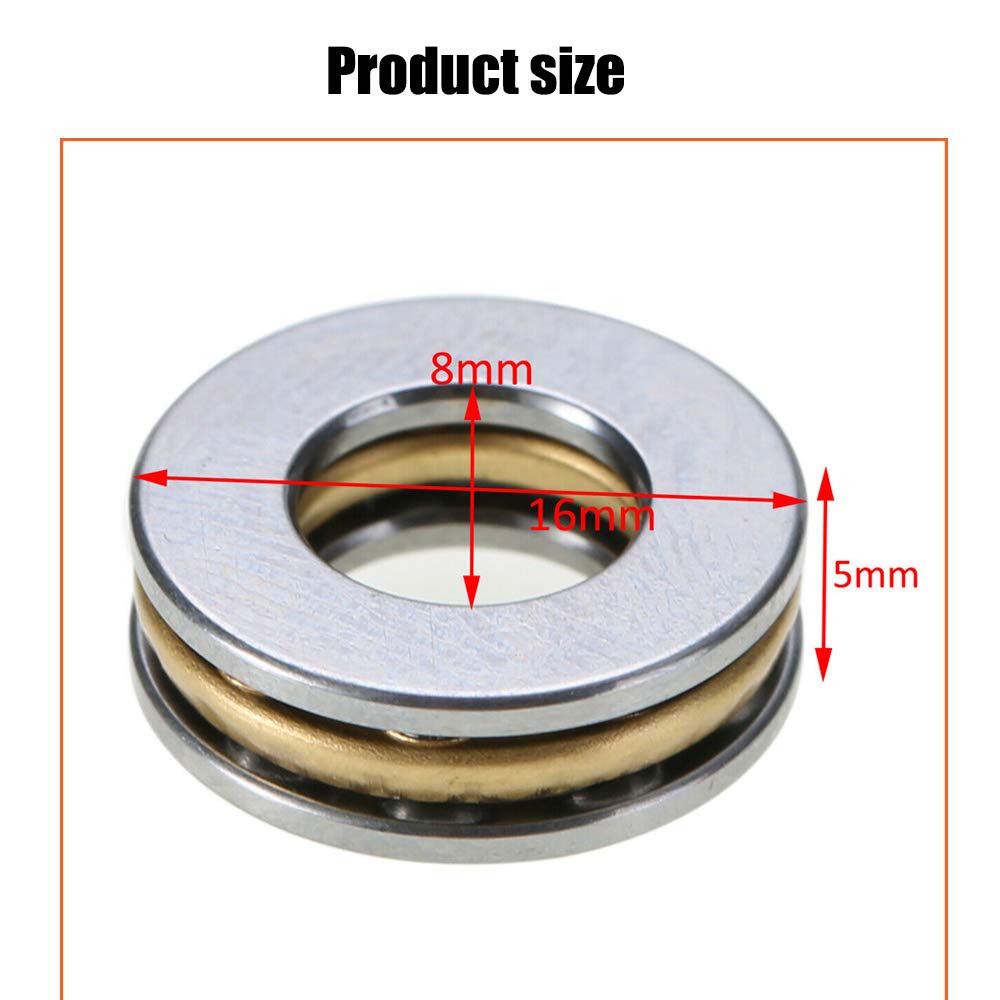 Comimark 10PCS Model F8-16M 8 x16 x 5mm Miniature Thrust Axi -2