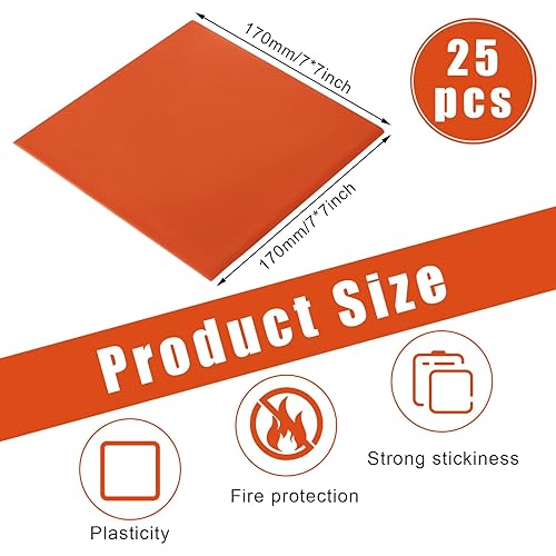 Miniatura 2 de Almohadillas moldeables de barrera contra incendios, almohadillas de protección contra incendios para aberturas de pared, caja eléctrica, color rojo