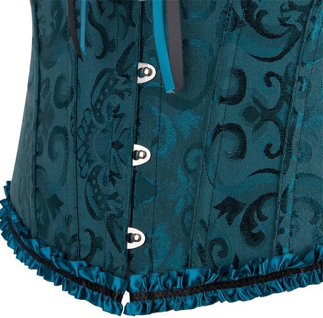 Moonight Corsets for Women Renaissance Floral Lace up Boned Overbust Corset Bustier Shapewear - Image 4
