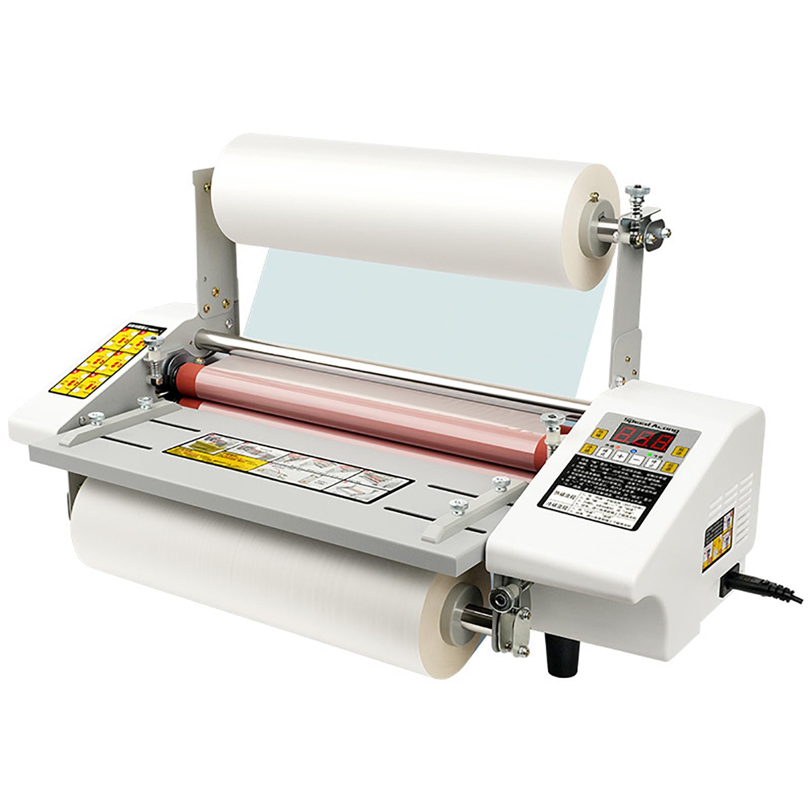 Laminatrice A3,plastificatrice a Caldo/Freddo con 4rulli Gomma Spessi, Laminazione su Un Solo/Due Lati E velocità Regolabile 0,3~3M/min,60S Completamento Rapido, Liscia Senza Pieghe, per Foto