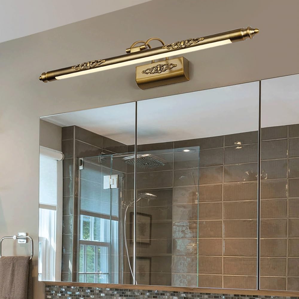 Generico Lampada da toeletta bagno 8/12/16W, lampade in bronzo, illuminazione parete retrò for di servizio, tavolo, specchio(8W,3000K warm light)