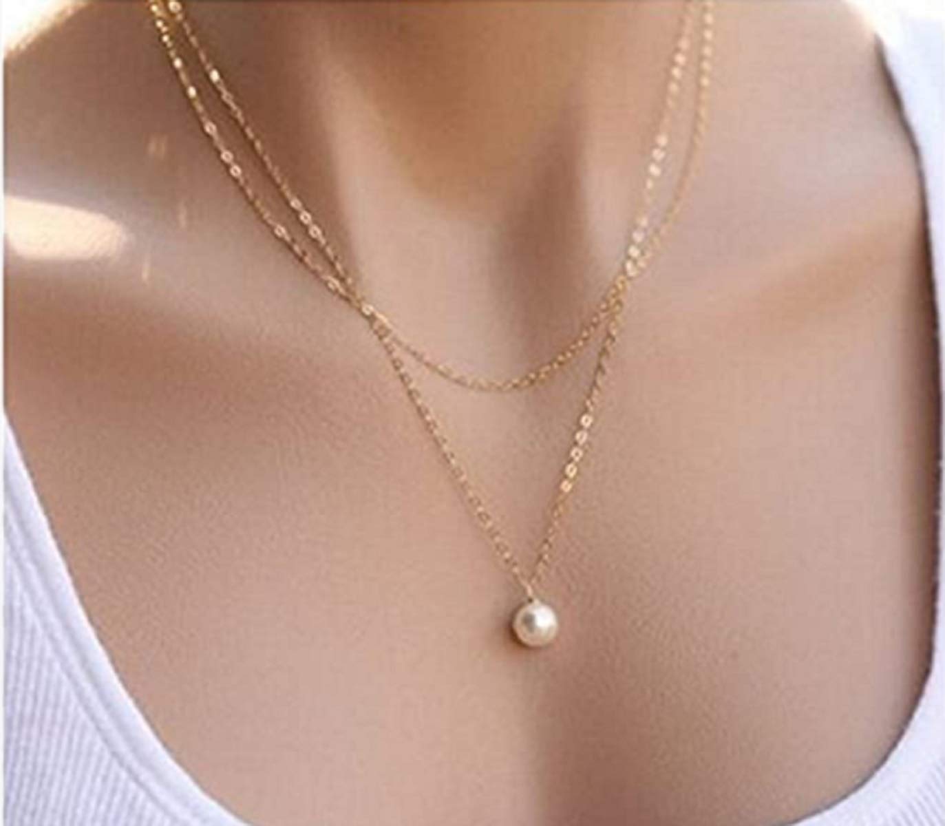 ITS Charm Leaves Sweater Silver Chain Pearl Pendant Necklaces for Women (B01MY8NKZX) Amazon Price History, Amazon Price Tracker