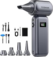 YUSMAN 300,000 RPM Electric Air Duster - Adjustable Speed, LED Light, Cordless Turbo Blower for Car, PC, Electronics & Outdoor Cleaning