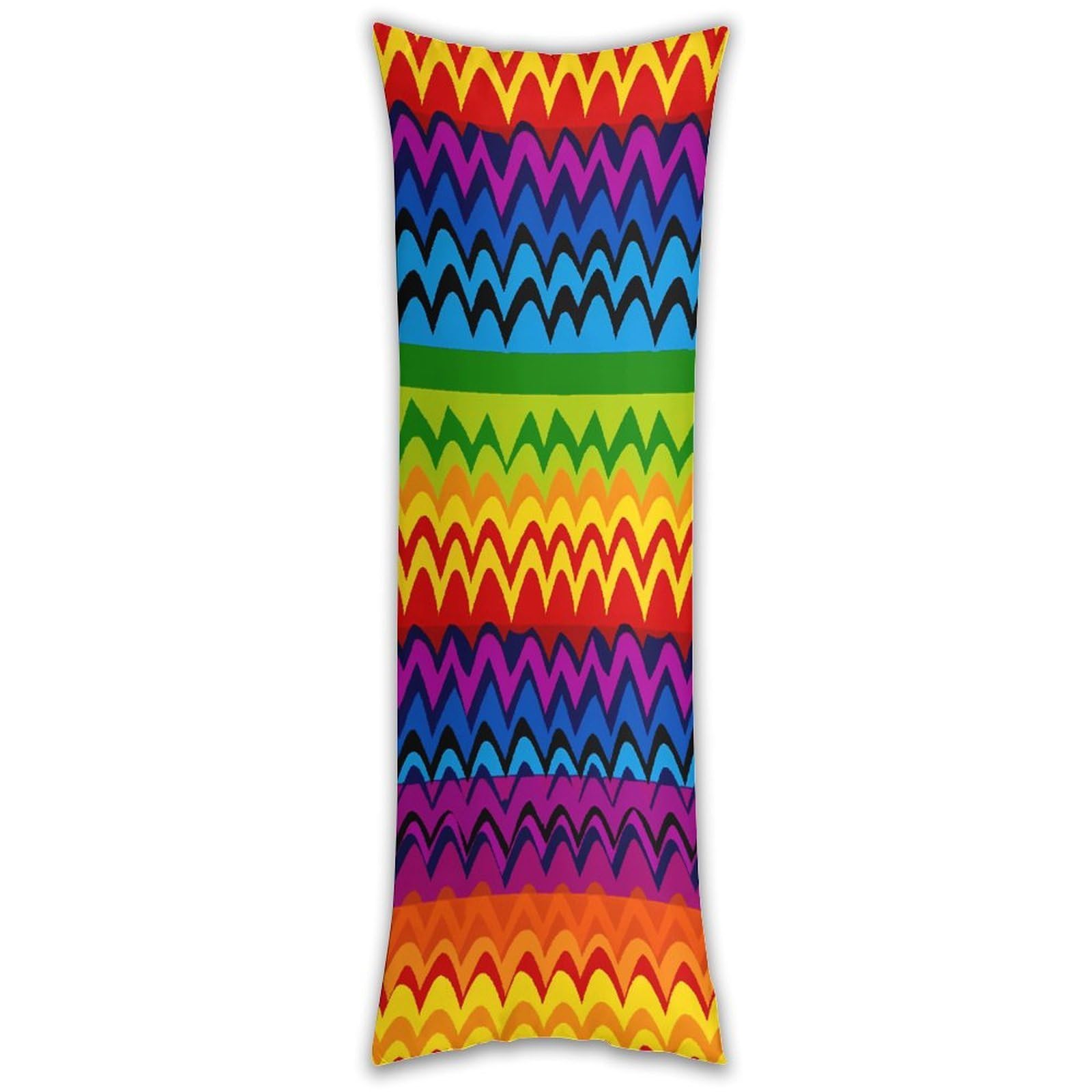 Gay Pride Rainbow Pattern1 Long Pillow Case with Zipper Ultra Soft Microfiber Long Pillow Cover Breathable Body Pillow Protector Soft Wrinkle Pillowcase for Bed Sofa Bedroom 53 X 19 in