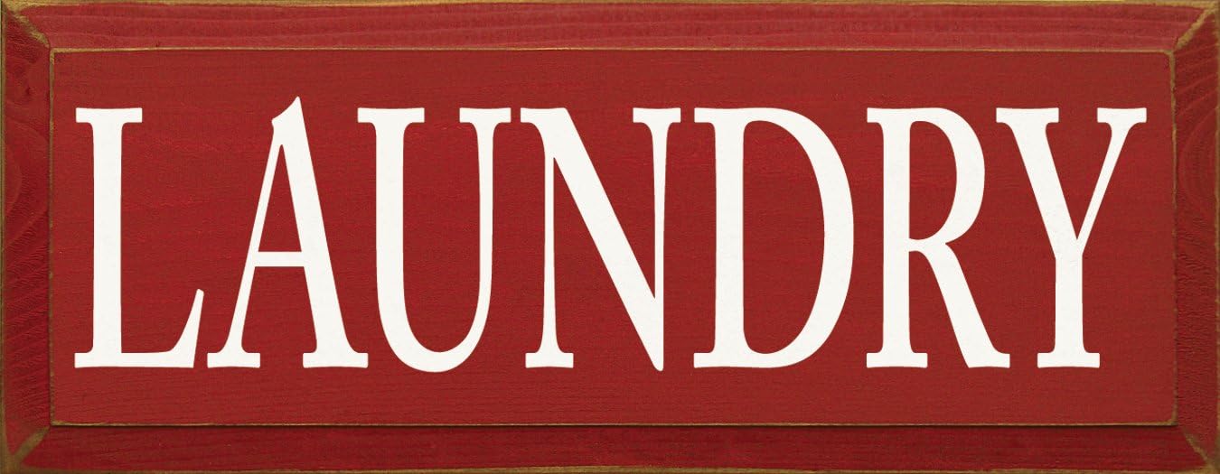 Sawdust City Wooden Sign - Laundry (Red)