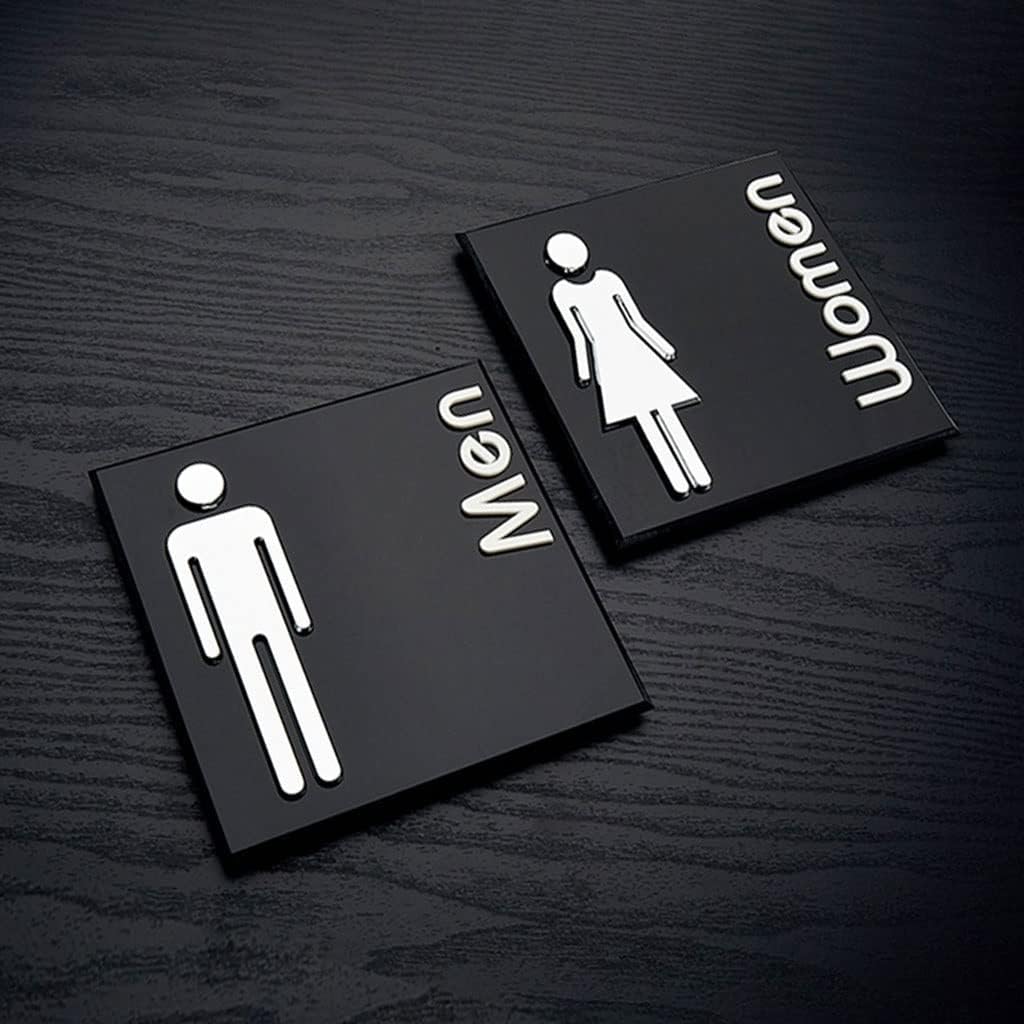 バスルーム トイレ ドア サイン クリエイティブ ウォール ステッカー WC 表示 サイン アクリル プレート 男性 女性 家番号