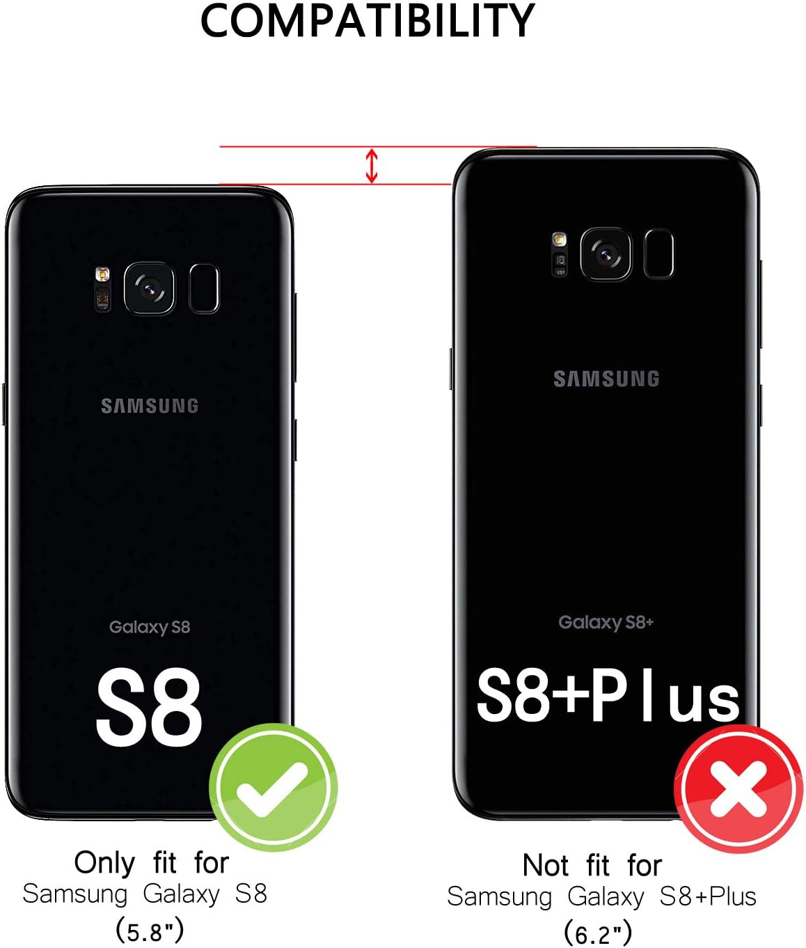 Samsung Galaxy S8 Case,Samsung Galaxy S8 Wallet Case Cover, Magnetic Stand Flip Protective Cover Leather Flip Cover Purse Style with ID & Credit Card Slots Holder Case for Samsung Galaxy S8 (Black)
