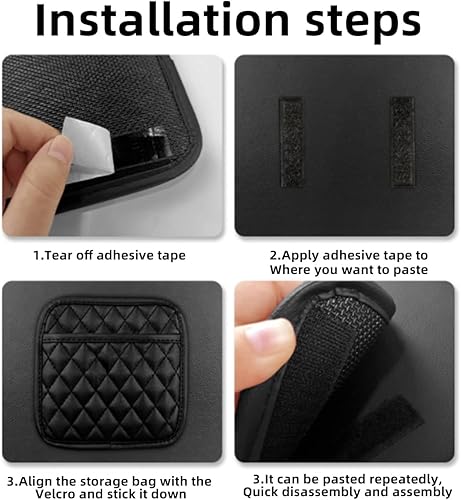 Miniatura 5 de Moioee 2 organizadores de bolsillos laterales para automóvil, bolsa de almacenamiento lateral para bolsillo de red para el asiento del vehículo,