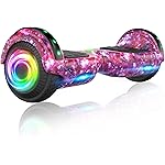 SISIGAD Scooters for Kids Ages 7-12, with Built-in Bluetooth Speaker and 6.5 Colorful Lights Wheels, Safety Certified Self Balancing Scooter(Starry Purple)